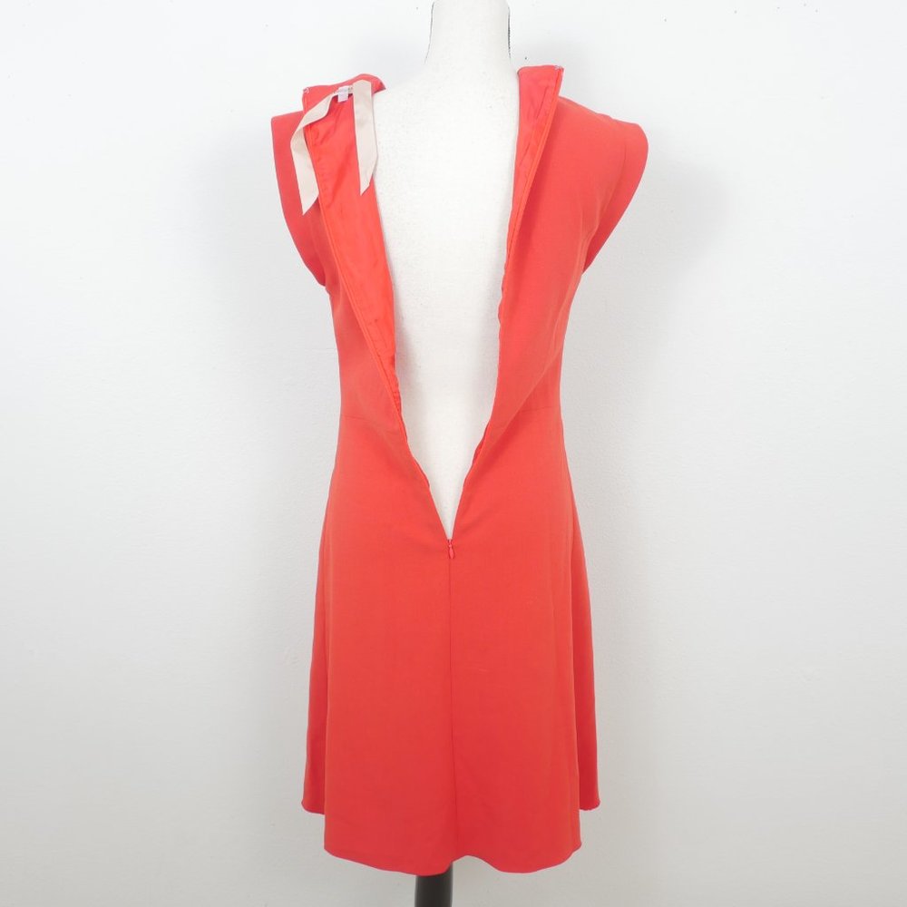 No 21 Red Short Sleeve Pin Tucked Pleated Front Vintage Mid Length Dress - Picture 13 of 13